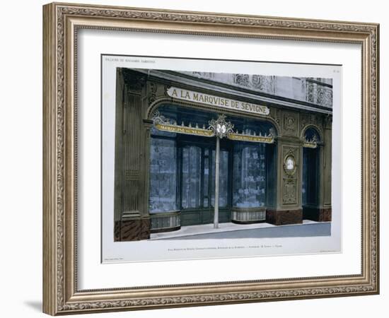 Facade of the a La Marquise De Sevigne Shop in Paris-null-Framed Giclee Print