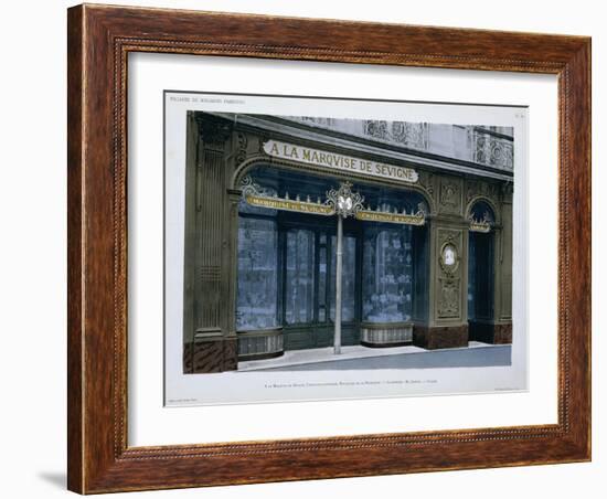 Facade of the a La Marquise De Sevigne Shop in Paris-null-Framed Giclee Print