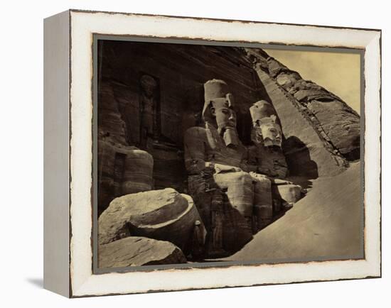 Facade of the Great Temple at Abu Simbel, 1865 (Sepia Photo)-Francis Frith-Framed Premier Image Canvas