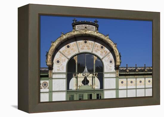 Facade of the Karlsplatz Pavilion Metropolitan Railway Station of 1898, Vienna, Austria-Julian Castle-Framed Stretched Canvas