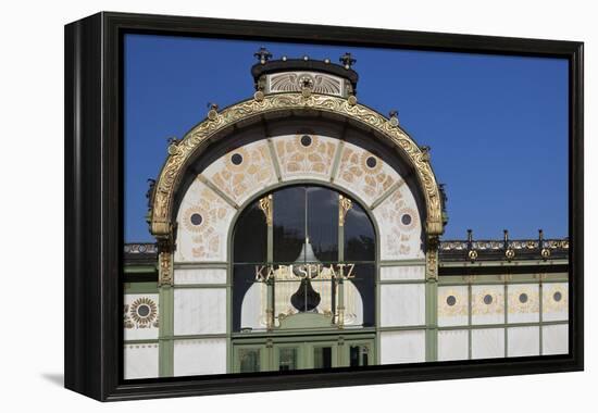 Facade of the Karlsplatz Pavilion Metropolitan Railway Station of 1898, Vienna, Austria-Julian Castle-Framed Stretched Canvas