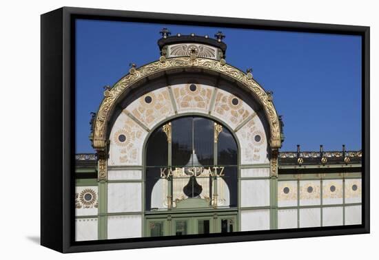 Facade of the Karlsplatz Pavilion Metropolitan Railway Station of 1898, Vienna, Austria-Julian Castle-Framed Stretched Canvas