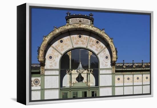 Facade of the Karlsplatz Pavilion Metropolitan Railway Station of 1898, Vienna, Austria-Julian Castle-Framed Stretched Canvas