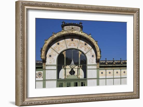 Facade of the Karlsplatz Pavilion Metropolitan Railway Station of 1898, Vienna, Austria-Julian Castle-Framed Photo