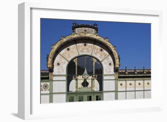 Facade of the Karlsplatz Pavilion Metropolitan Railway Station of 1898, Vienna, Austria-Julian Castle-Framed Photo