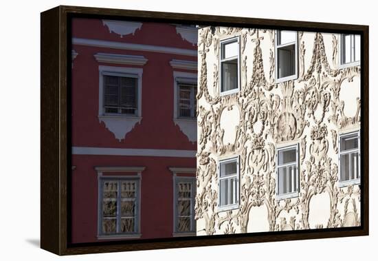 Facade of the Luegghaus Town House Hauptplatz Square-Julian Castle-Framed Stretched Canvas