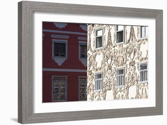 Facade of the Luegghaus Town House Hauptplatz Square-Julian Castle-Framed Photo