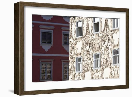 Facade of the Luegghaus Town House Hauptplatz Square-Julian Castle-Framed Photo