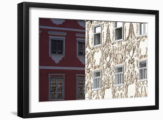 Facade of the Luegghaus Town House Hauptplatz Square-Julian Castle-Framed Photo