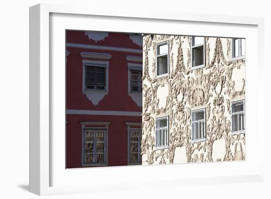 Facade of the Luegghaus Town House Hauptplatz Square-Julian Castle-Framed Photo