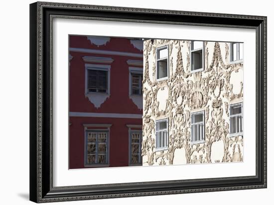 Facade of the Luegghaus Town House Hauptplatz Square-Julian Castle-Framed Photo