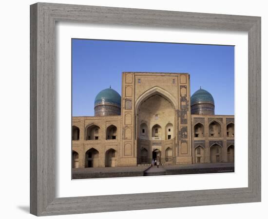 Facade of the Mir-I-Arab Madrasah, Bukhara, Uzbekistan, Central Asia-Upperhall-Framed Photographic Print