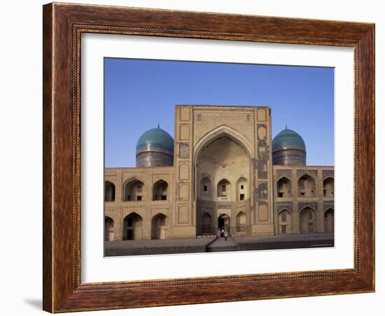 Facade of the Mir-I-Arab Madrasah, Bukhara, Uzbekistan, Central Asia-Upperhall-Framed Photographic Print