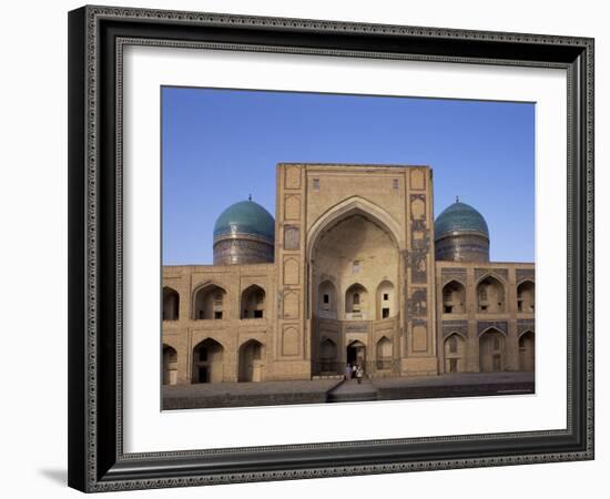 Facade of the Mir-I-Arab Madrasah, Bukhara, Uzbekistan, Central Asia-Upperhall-Framed Photographic Print