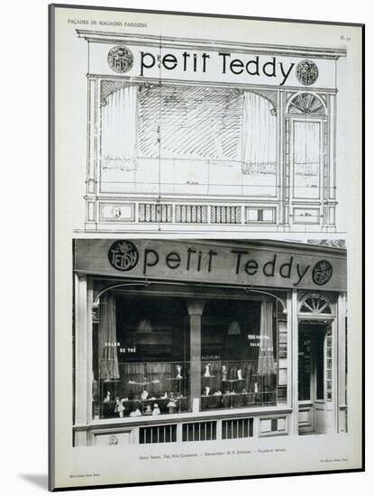 Facade of the Petit Teddy Shop in Paris-null-Mounted Giclee Print