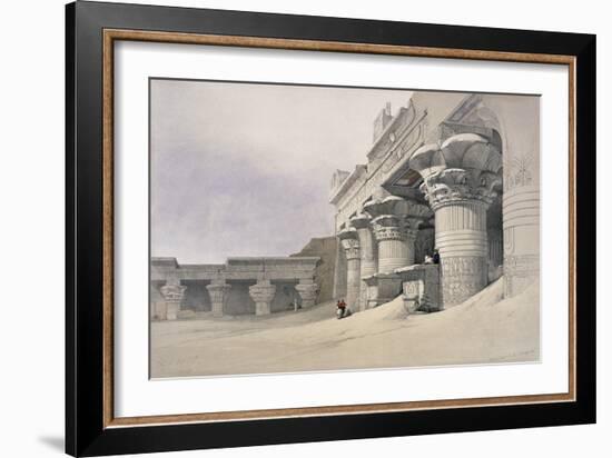 Facade of the Pronaos of the Temple of Edfou-David Roberts-Framed Giclee Print