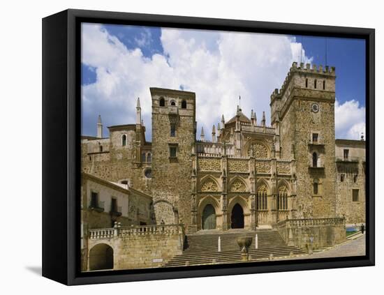 Facade of the Royal Monastery of Santa Maria De Guadalupe, Caceres Area, Extremadura, Spain-Michael Busselle-Framed Premier Image Canvas