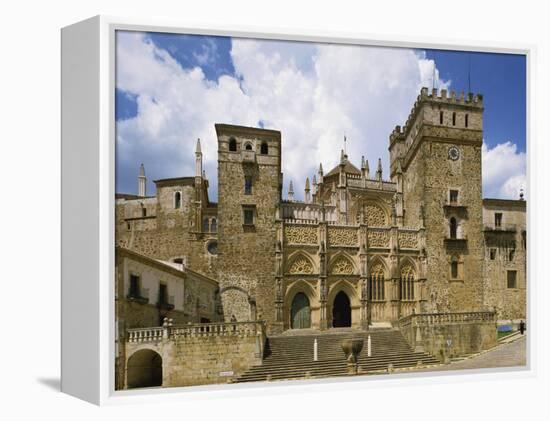 Facade of the Royal Monastery of Santa Maria De Guadalupe, Caceres Area, Extremadura, Spain-Michael Busselle-Framed Premier Image Canvas