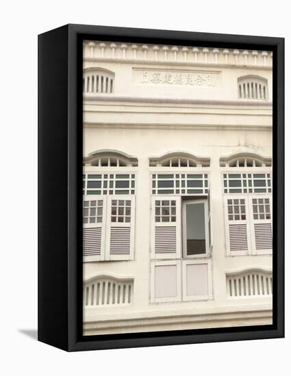 Facade of Traditional Singaporean Colonial Building, Little India, Singapore, Southeast Asia-Richard Nebesky-Framed Premier Image Canvas