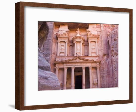 Facade of Treasury (Al Khazneh), Petra, Jordan-Keren Su-Framed Photographic Print