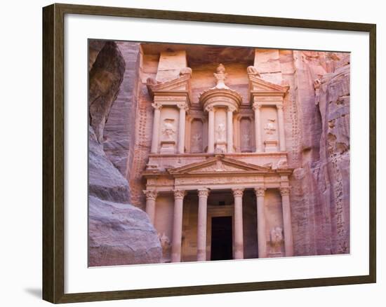 Facade of Treasury (Al Khazneh), Petra, Jordan-Keren Su-Framed Photographic Print