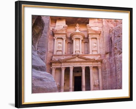 Facade of Treasury (Al Khazneh), Petra, Jordan-Keren Su-Framed Photographic Print