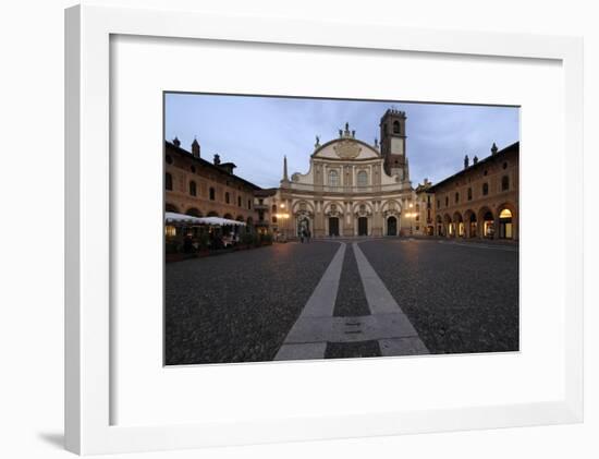 Facade of Vigevano Cathedral (1680)-null-Framed Photographic Print