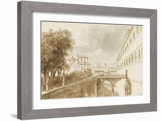 Façade sur la jardin du Palais Barberini à Rome-Pierre Henri de Valenciennes-Framed Giclee Print
