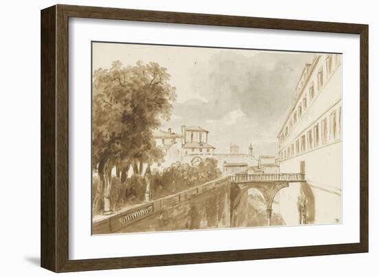 Façade sur la jardin du Palais Barberini à Rome-Pierre Henri de Valenciennes-Framed Giclee Print