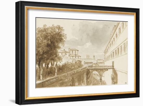 Façade sur la jardin du Palais Barberini à Rome-Pierre Henri de Valenciennes-Framed Giclee Print