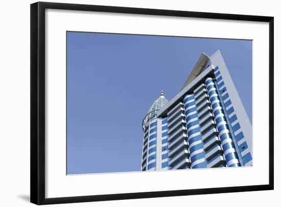 Facades, Modern Office Buildings, Architecture, Emirate of Sharjah, United Arab Emirates-Axel Schmies-Framed Photographic Print