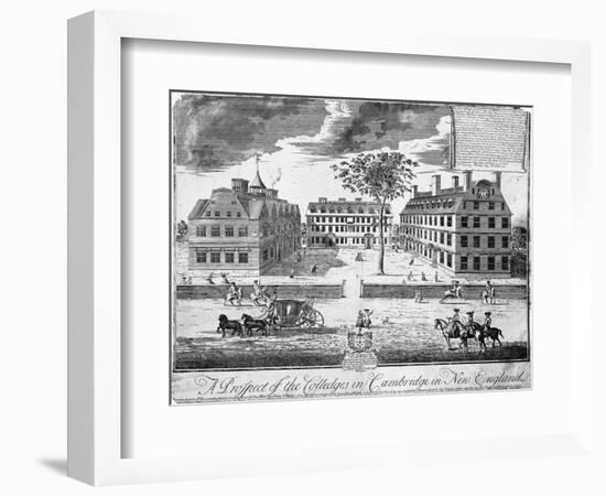 Facades of Colleges of Cambridge (Harvard University), United States of America, 18th Century-null-Framed Giclee Print