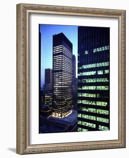 Facades of Seagram Building Designed by Ludwig Miles Van Der Rohe and Lever House-Andreas Feininger-Framed Photographic Print