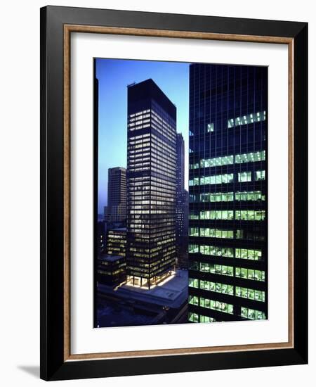 Facades of Seagram Building Designed by Ludwig Miles Van Der Rohe and Lever House-Andreas Feininger-Framed Photographic Print