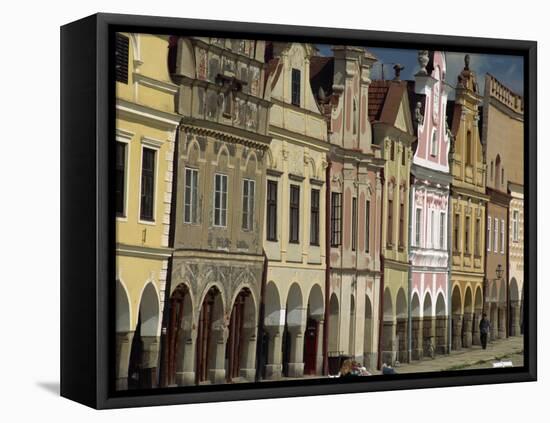 Facades on the 16th Century Town Square in the Town of Telc, South Moravia, Czech Republic-Strachan James-Framed Premier Image Canvas