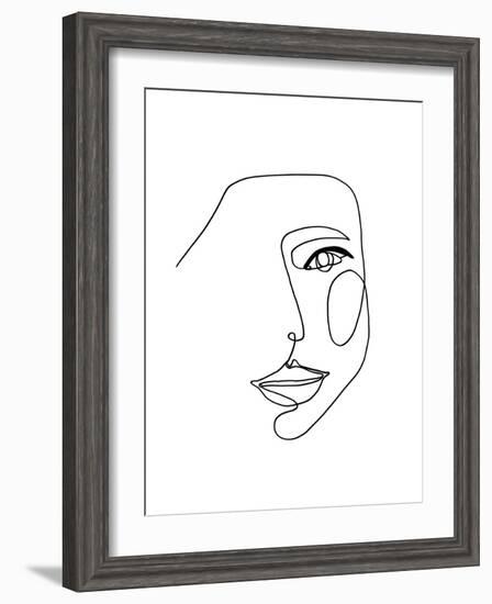 Face Line 1-Design Fabrikken-Framed Art Print