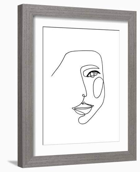 Face Line 1-Design Fabrikken-Framed Art Print