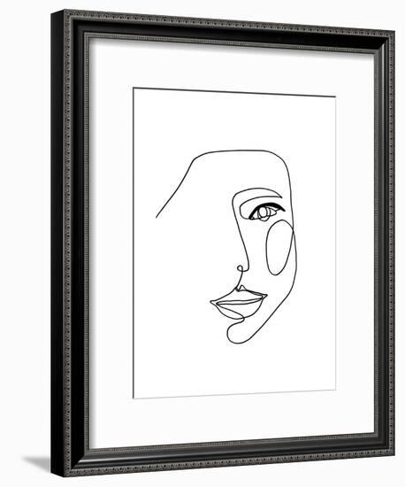 Face Line 1-Design Fabrikken-Framed Art Print