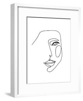 Face Line 1-Design Fabrikken-Framed Art Print