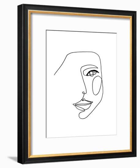 Face Line 1-Design Fabrikken-Framed Art Print