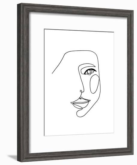 Face Line 1-Design Fabrikken-Framed Art Print