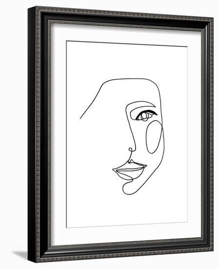 Face Line 1-Design Fabrikken-Framed Art Print