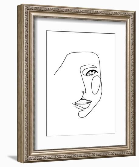 Face Line 1-Design Fabrikken-Framed Art Print