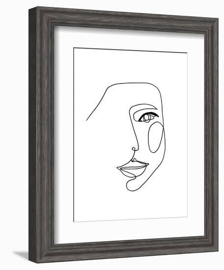 Face Line 1-Design Fabrikken-Framed Art Print