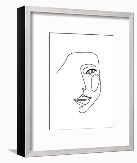 Face Line 1-Design Fabrikken-Framed Art Print