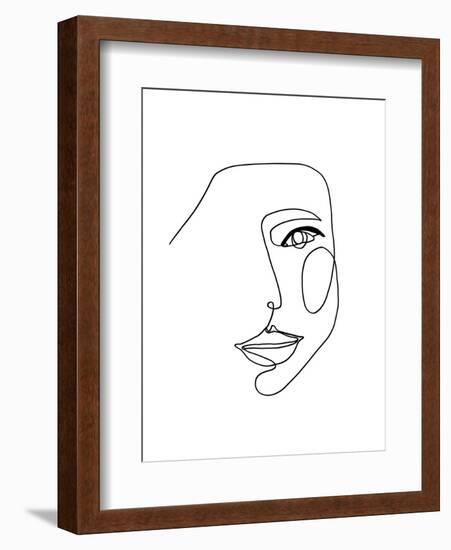 Face Line 1-Design Fabrikken-Framed Art Print