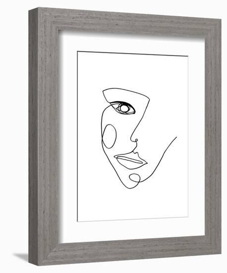 Face Line 2-Design Fabrikken-Framed Art Print