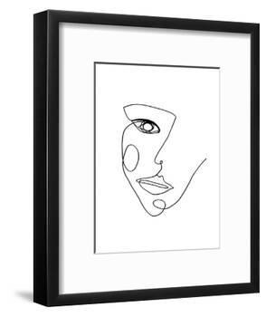 Face Line 2-Design Fabrikken-Framed Art Print