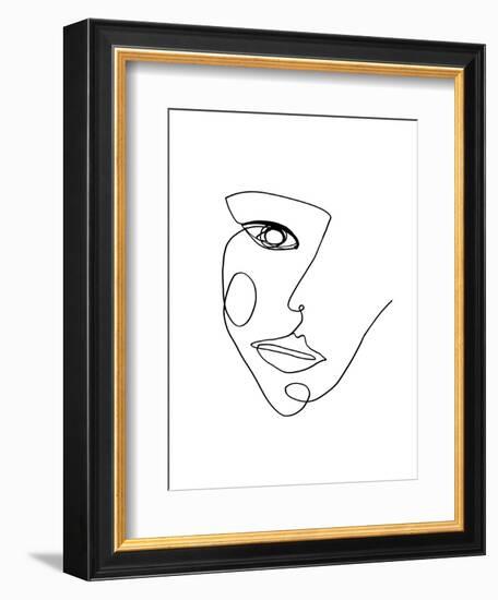 Face Line 2-Design Fabrikken-Framed Art Print