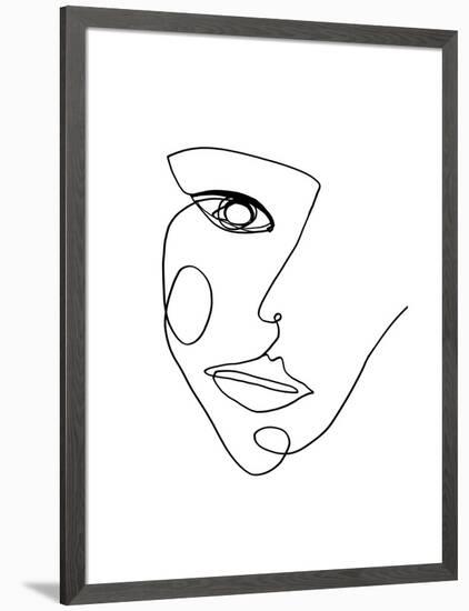 Face Line 2-Design Fabrikken-Framed Art Print